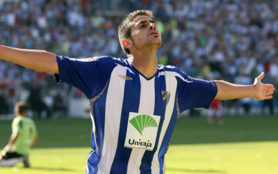 Hidalgo, celebrant el primer gol contra el Tenerife | Cedida